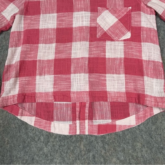 Cloth & Stone Linen Blend Button-Back Preppy Casual Fun Gingham Blouse - Sz M - Picture 6 of 16